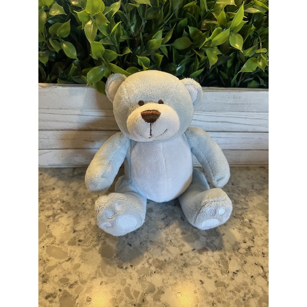 Koala Baby BLUE TEDDY BEAR Lovey Sits 6" Plush